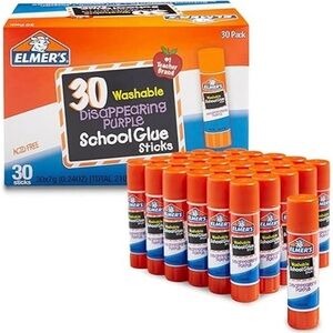 Elmer's All Purpose School Glue Sticks, 30pack DISAPPEARING PURPLE